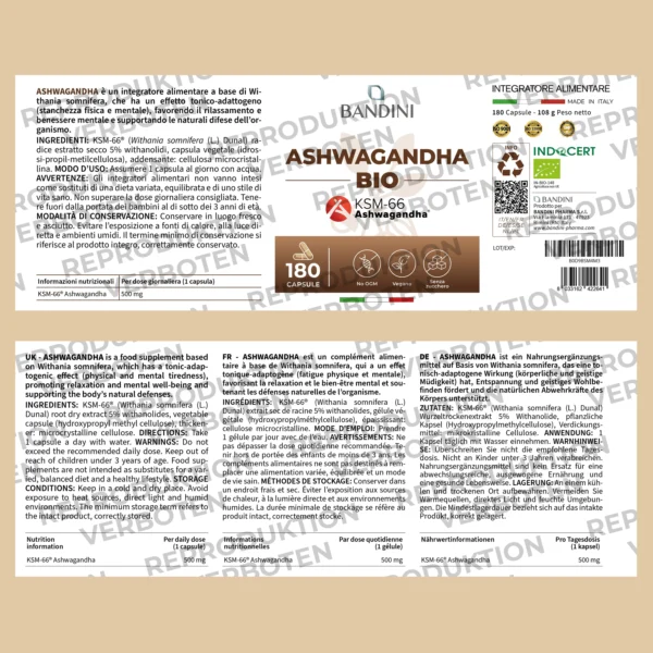 Bio-Ashwagandha-Nahrungsergänzungsmittel