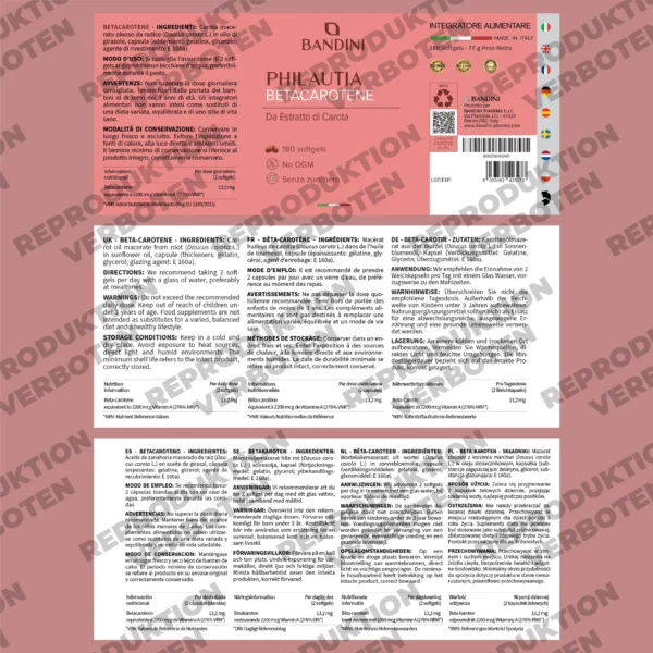 Betacarotene 180 softgels
